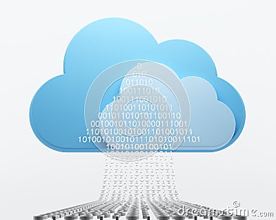 Cloud computing, uploading Stock Photo