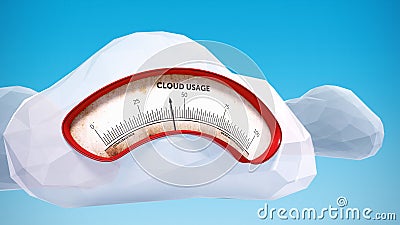 Cloud computing usage data meter Stock Photo