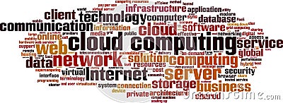 Cloud computing word cloud Vector Illustration