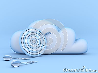 Cloud concept of saving future goals 3D Cartoon Illustration