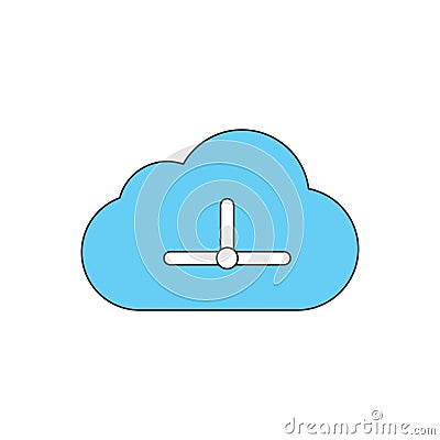 Cloud and connect colored icon vector design illustration Vector Illustration