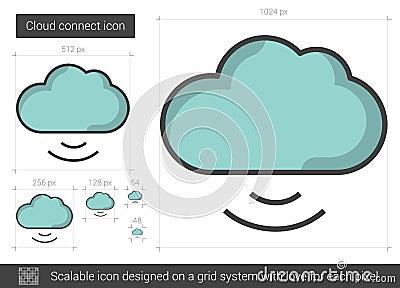 Cloud connect line icon. Vector Illustration