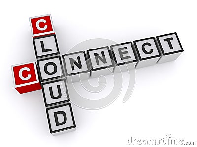 Cloud connect word block Stock Photo