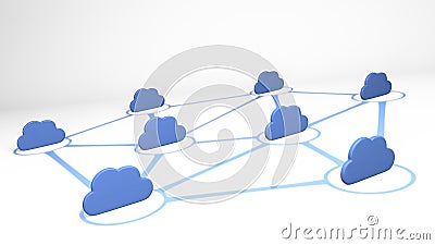 Cloud connection concept - 3D render Stock Photo