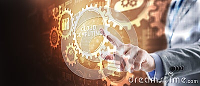 Cloud connection technology. Data transfer computing technology Stock Photo