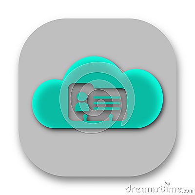 Cloud Contact Database App Icon Vector Illustration