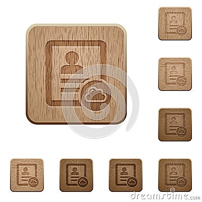 Cloud contact wooden buttons Stock Photo