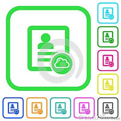 Cloud contact vivid colored flat icons Stock Photo