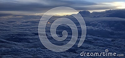 Cloud Cover Chronicles: Aerial Views in Print Stock Photo