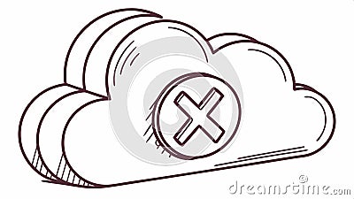 Cloud with cross symbol, error or cancellation icon vector design Generative AI Vector Illustration