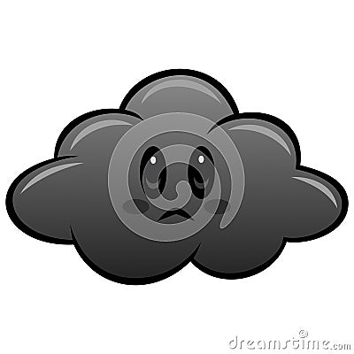 Cloud Dark Grey Cartoon Illustration Vector Drawing Vector Illustration