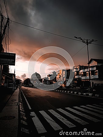 Cloud & darknes city Editorial Stock Photo