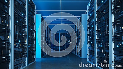 cloud data center concept image, 3d rendering Stock Photo