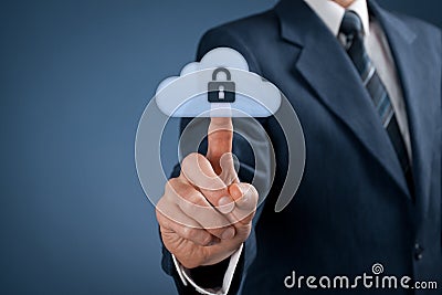 Cloud data security Stock Photo