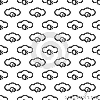 Cloud data service seamless pattern Vector Illustration