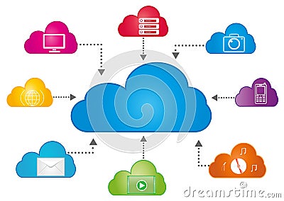 Cloud data storage Vector Illustration