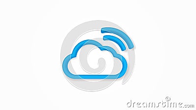 Cloud database, computer technology realistic icon. 3d line vector illustration. Top view Vector Illustration