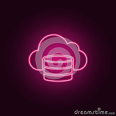 cloud database icon. Elements of Web Development in neon style icons. Simple icon for websites, web design, mobile app, info Stock Photo