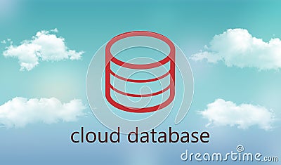 Cloud database Cartoon Illustration