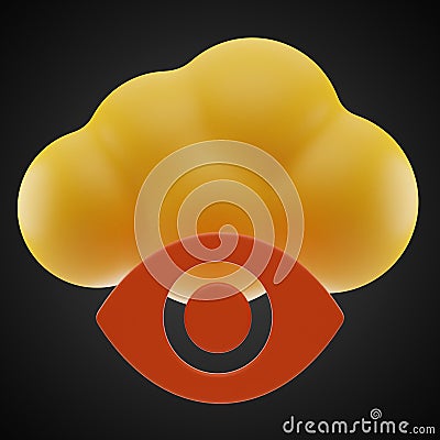 Cloud Datacenter Technology icon 3d rendering on white isolated background Stock Photo