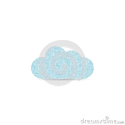 Cloud digital network data on a white background. Vector Illustration