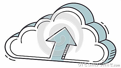 Cloud download arrow outline, data retrieval from cloud service vector design Generative AI Vector Illustration