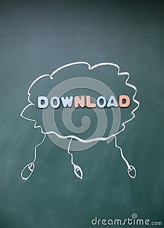 Cloud download symbol Stock Photo