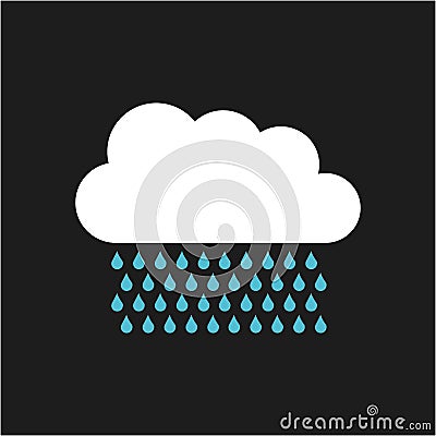 Cloud with drops rain isolated icon Vector Illustration