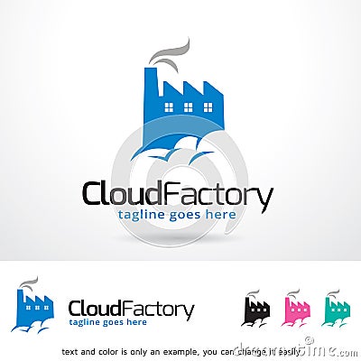 Cloud Factory Logo Template Design Vector Vector Illustration