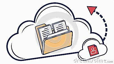 Cloud file download icon, data transfer and digital download vector design Generative AI Vector Illustration