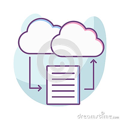 Cloud files Color Vector icon which can easily modify or edit Vector Illustration