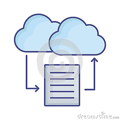 Cloud files fill vector icon which can easily modify or edit Vector Illustration