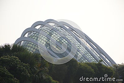 Cloud Forest Observatory exterior glass dome structure at dawn day break Editorial Stock Photo