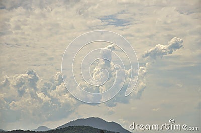 Cloud formation in the sky at the coast Stock Photo