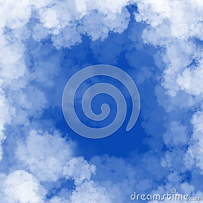 Cloud frame on blue sky background frame with copyspace Stock Photo