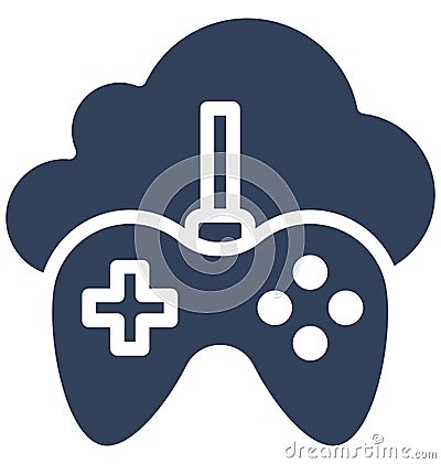 Cloud Gaming Isolated Vector Icon that can easily modify or edit. Vector Illustration