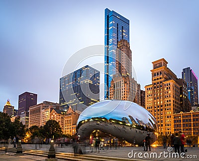 Cloud Gate sculpture in Chicago Editorial Stock Photo