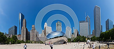 Cloud Gate sculpture in Millenium park. Editorial Stock Photo