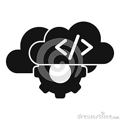 Cloud gear support icon simple vector. Mobile server app Vector Illustration