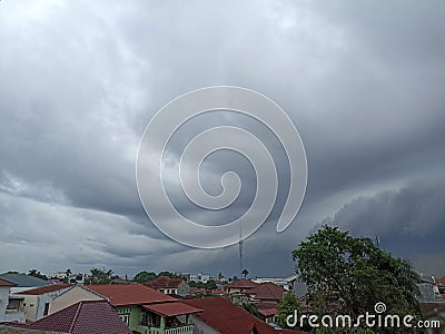 Cloud grey afterain windy cold rainfall weather rainy Stock Photo