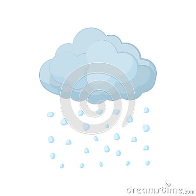 Cloud and hail icon, cartoon style Vector Illustration