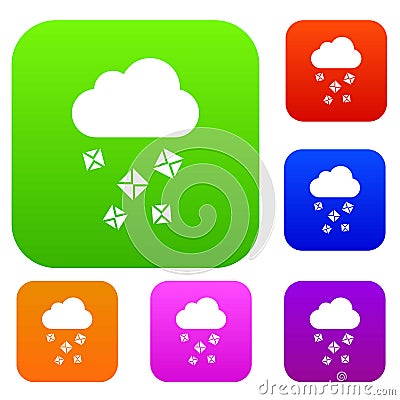 Cloud and hail set collection Vector Illustration