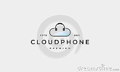 cloud headphone Logo Icon vector design Vector Illustration