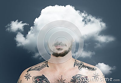 Cloud Hidden Dilemma Depression Bliss Stock Photo