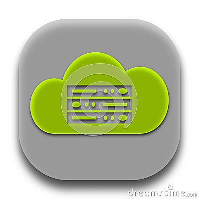 Cloud Hosting Servers App Logo Vector Illustration