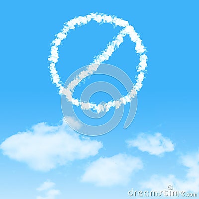 Cloud icon with design on blue sky Stock Photo