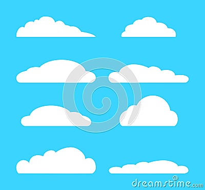 Cloud icon set. Vector illustration of clouds collection Vector Illustration