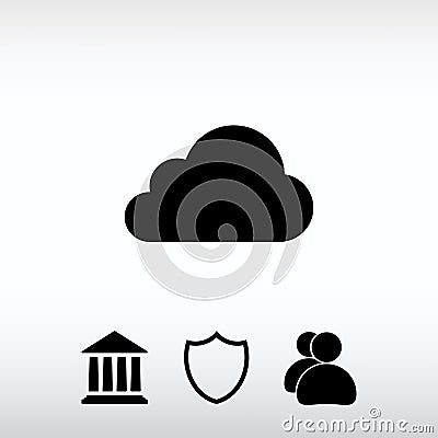 cloud icon, vector illustration. Flat design style Vector Illustration