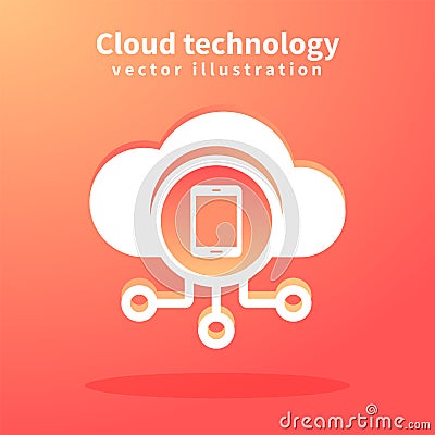 Cloud icon, vector illustration for web design. Network technologies, Cloud Computing Concept Vector Illustration