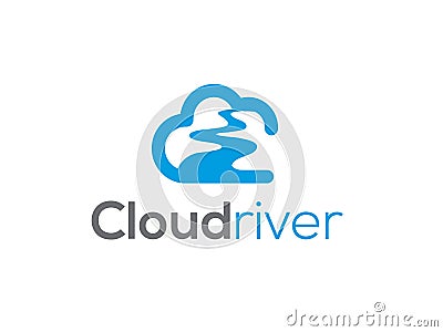 Cloud icon vector logo design template. Creative business concept: for the clouds service. Technology idea cor communication sign Vector Illustration